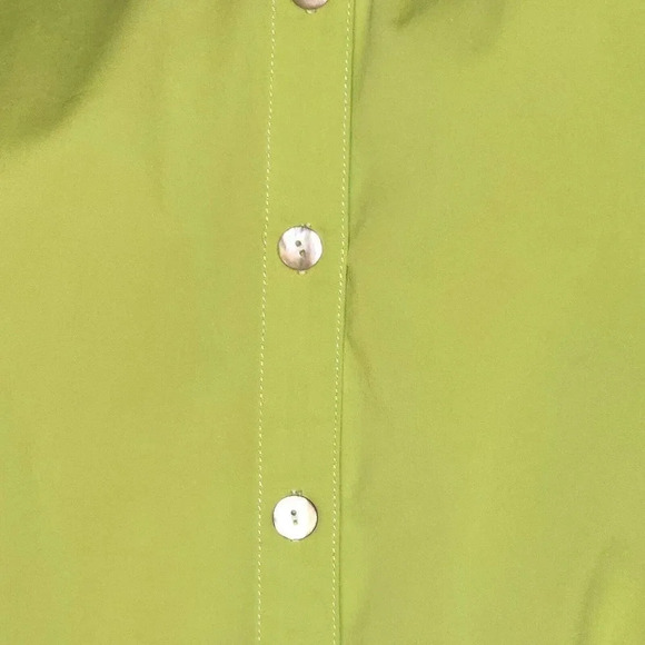 New Finley Light Green Trapeze 3/4 Sleeve Collared Button Down Blouse Si… - Picture 9 of 10